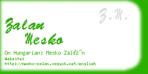 zalan mesko business card